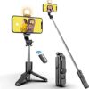 ZAVIA Bluetooth Selfie Stick Detachable Remote and LED Flash Light (Wireless) Portable Heavy Duty Light Weight and 3 in 1 Multifunctional Selfie Stick Tripod Stand Compatible with all Mobile Phones